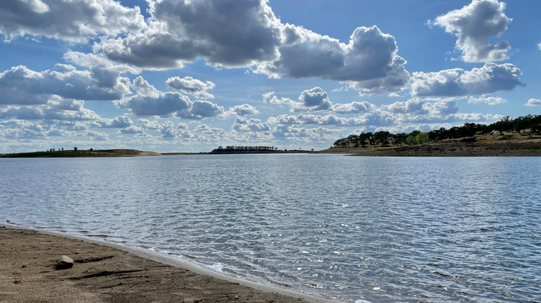 Waves along shore of Lake Camanche