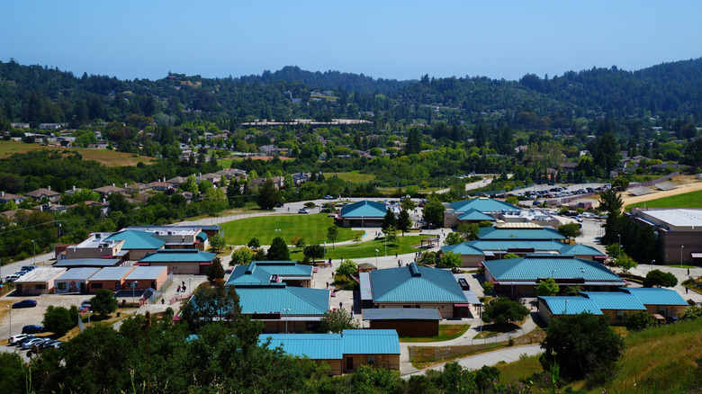 Scotts Valley California during the day with hills in background.