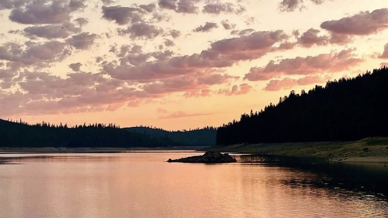 Sunset over French Meadows Reservoir