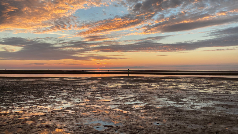Low tide sunset on Skaket Beach in Orleans, Massachussetts