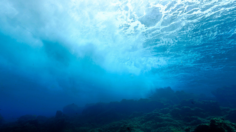 Underwater rock formation