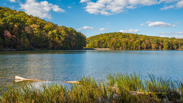 Early autumn foliage over Greenbrier Lake