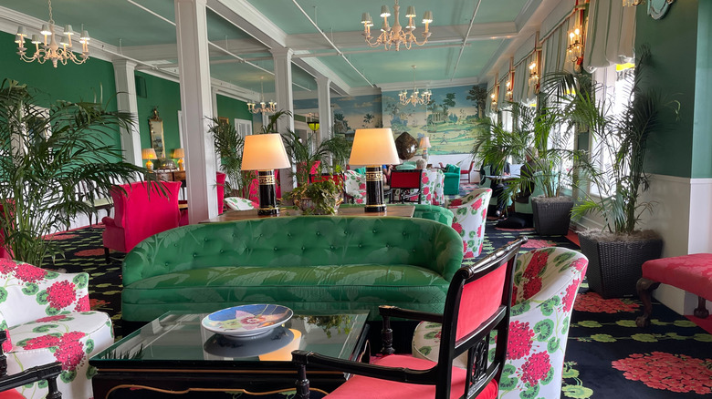 Inside Grand Hotel Mackinac Island living room