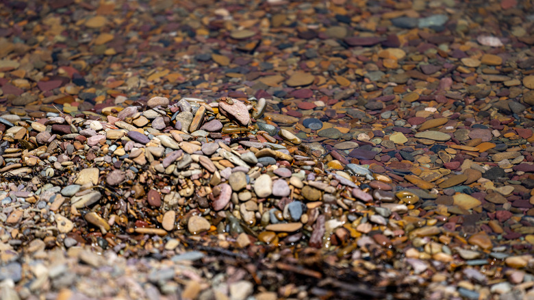 Pile of colorful rocks and stones