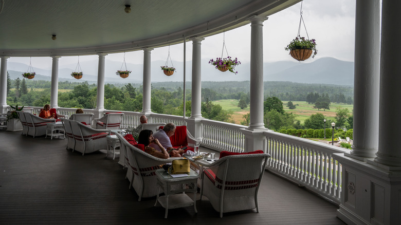 Veranda with mountain view from the resort