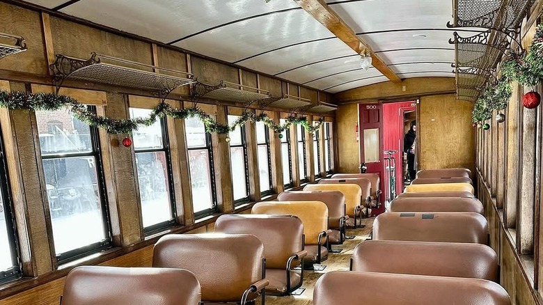 The Cumbres & Toltec Scenic Railroad decorates its train for Christmas