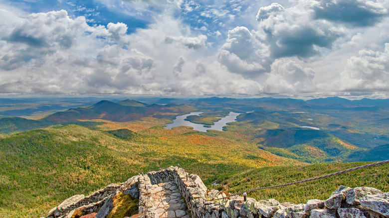 A landscape of rolling hills and lakes in New York