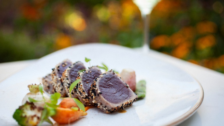 Seared tuna served at TREE Restaurant