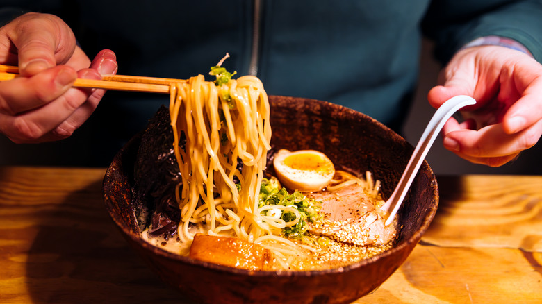A bowl of gourmet ramen