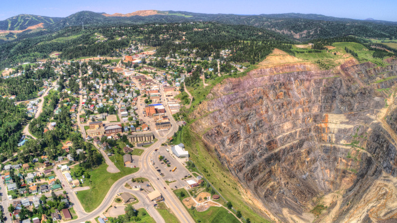 Aerial view of Lead, South Dakota