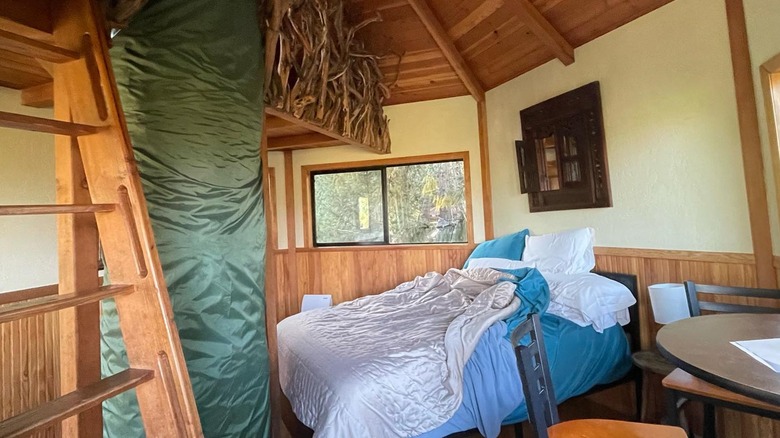 Interior room of the Majestree treehouse near Cave Junction, Oregon