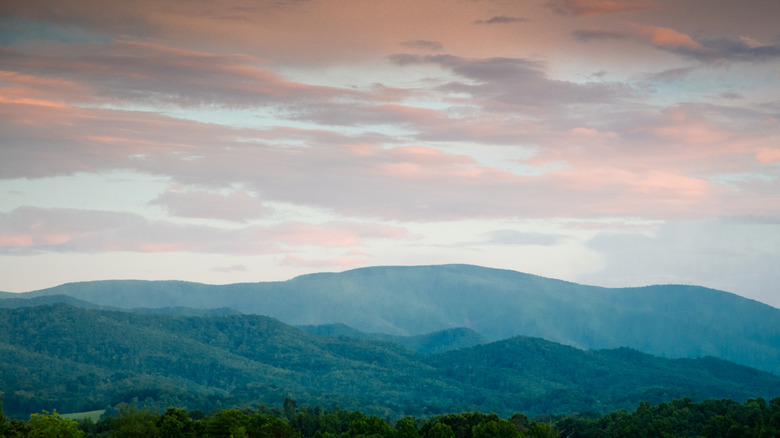 Cloudy sky over Buffalo Mountain Park in Johnson City, Tennessee