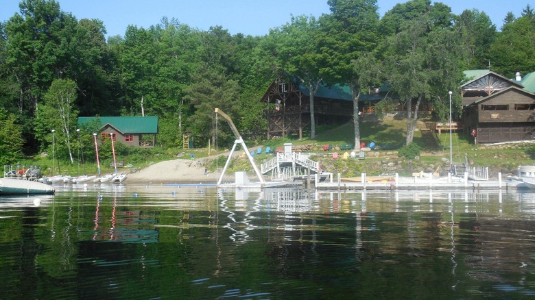 View of Timberlock buildings from Indian Lake