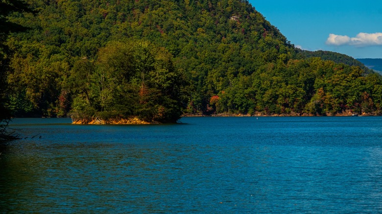 Watauga Lake and surrounding mountains