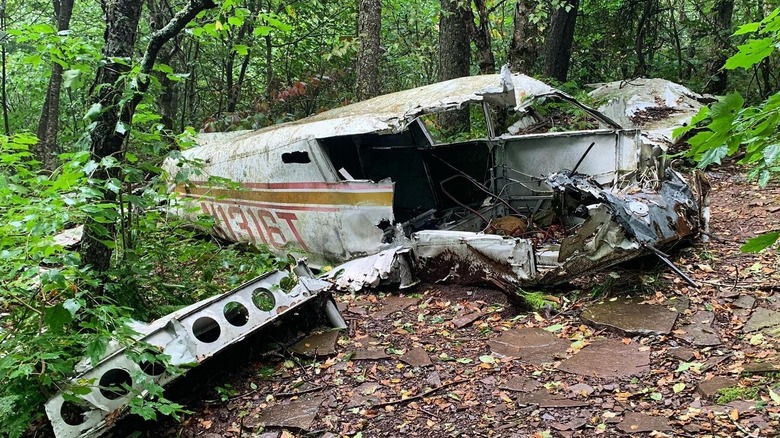Plane crash wreckage on Calloway Peak in North Carolina