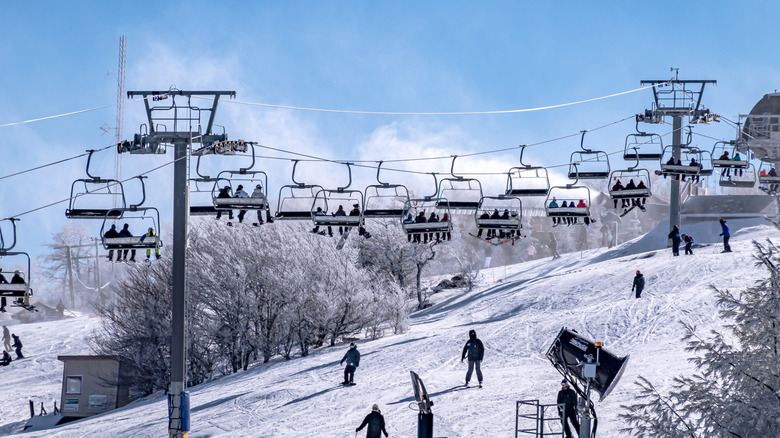 View of ski lift at Beech Mountain
