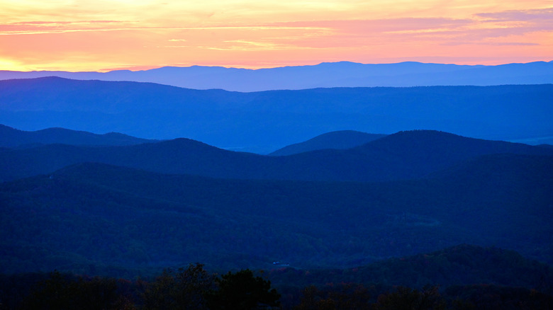 The Blue Ridge Mountains and a sunset