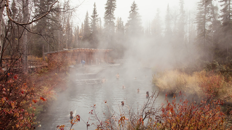 Liard River Hot Springs in autumn