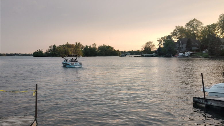 A boat on Kauneonga Lake, NY