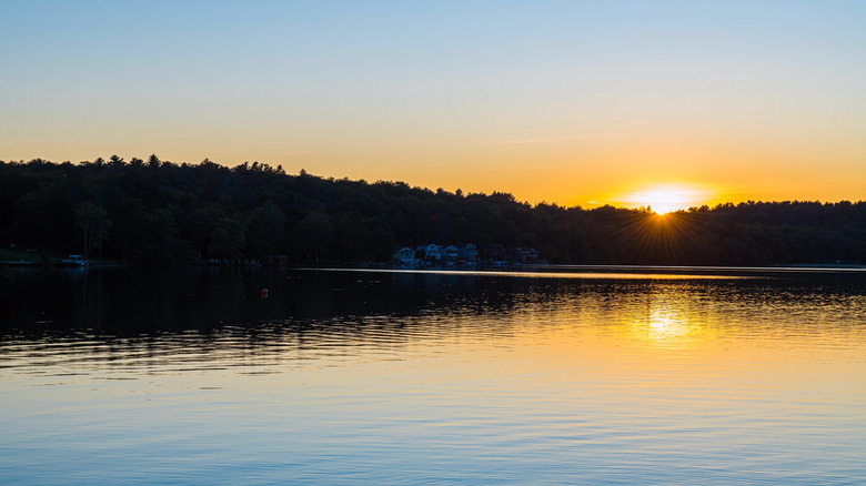 Sunset over White Lake in the Catskills