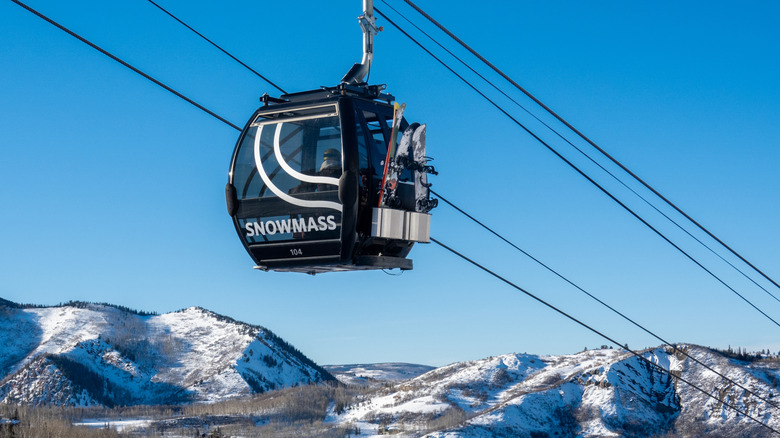 An aerial photo of an Aspen gondola