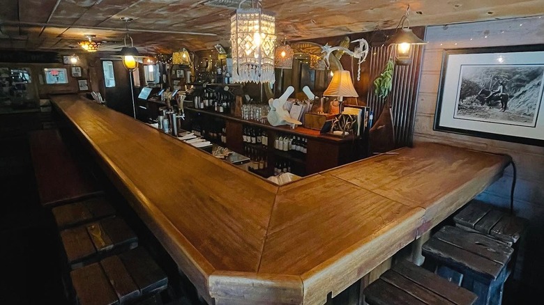 Bar and interior of the Old Place Restaurant in Cornell, CA