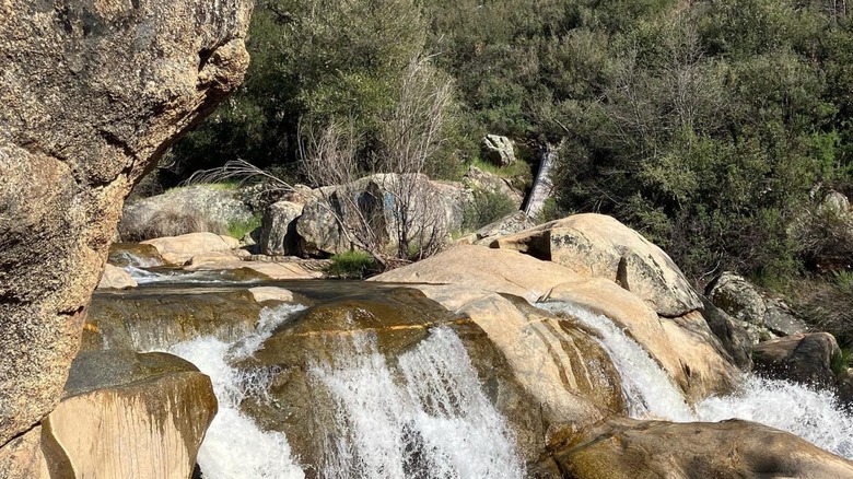 Water running down Green Valley Falls