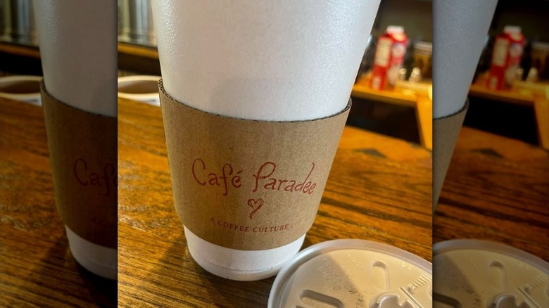 A coffee to-go cup from Café Paradee in Woodward, Oklahoma