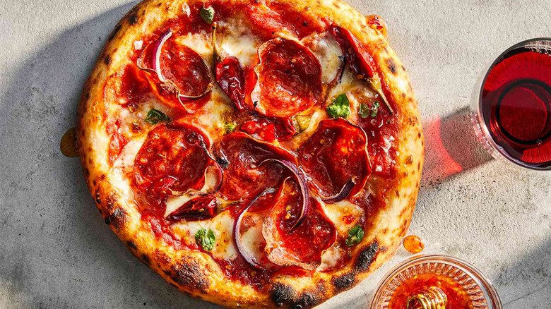 Pizza with soppressata sausage