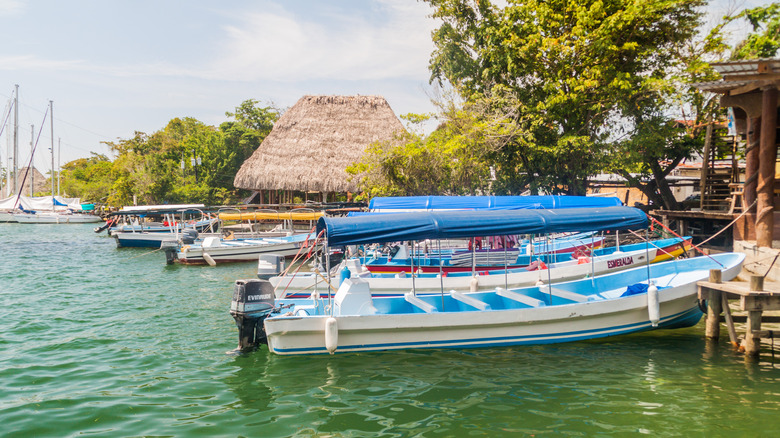 Boats on the Rio Dulce river