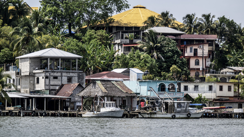 Livingston seen from the Rio Dulce river