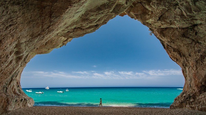 sea cave on cala luna sardinia