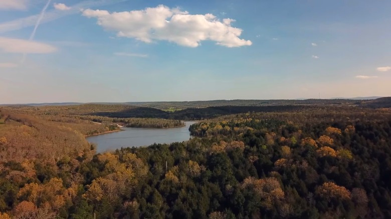 Greenwood Lake in Arkansas surrounded by forest