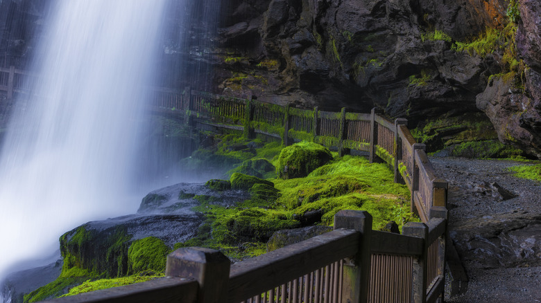 Dry Falls Waterfall in Highlands, North Carolina