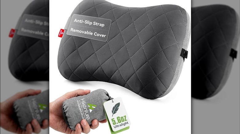 Hikenture pillow with small carrying case