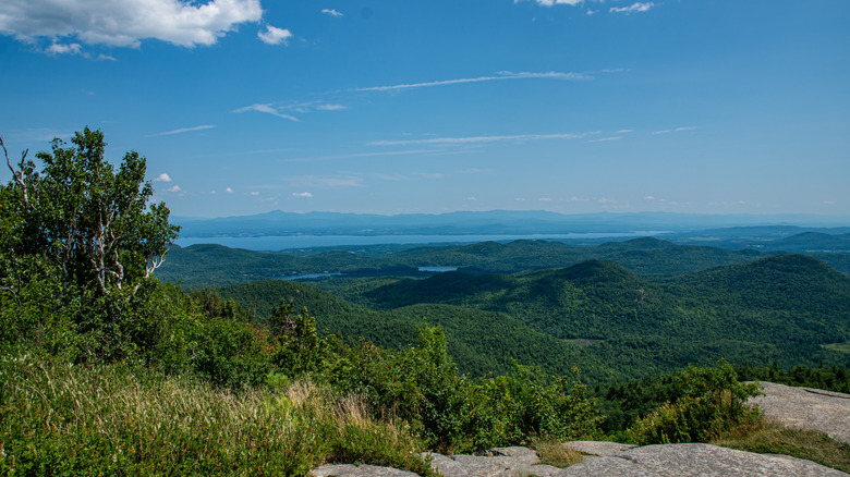 Poke-O-Moonshine Mountain summit view in New York's Adirondacks