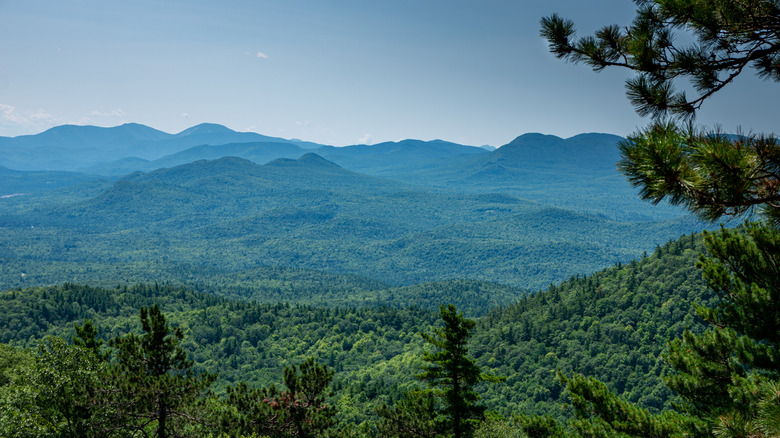 Poke-O-Moonshine Mountain summit view in New York's Adirondacks