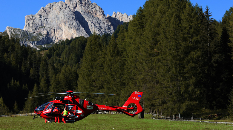 Helicopter rescue in the Dolomites