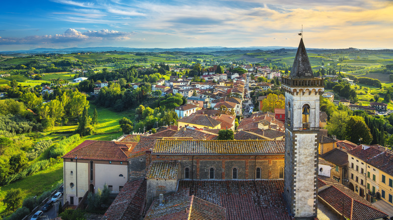 View of the castle and medieval town of Vinci