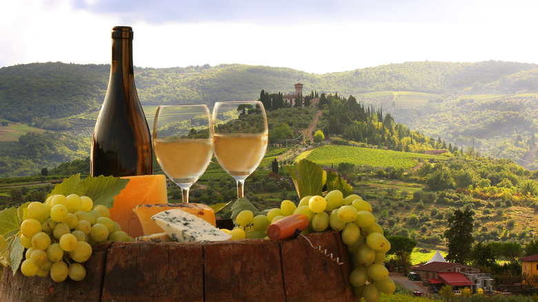 Wine and food in Tuscany, Italy