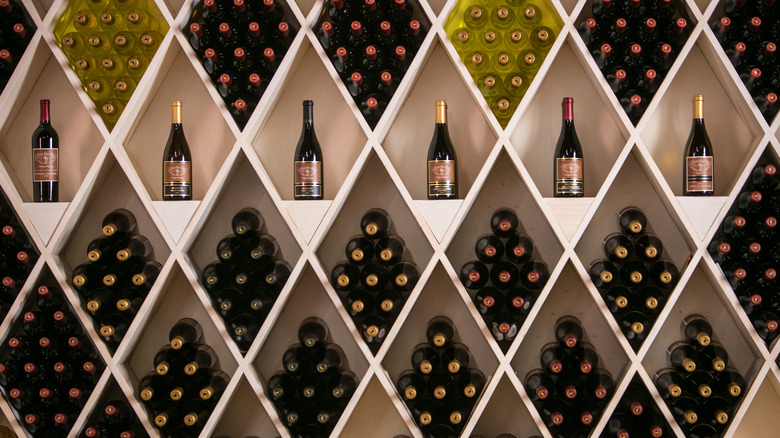 Wines in the cellar at Stag's Leap Winery in Napa Valley, California