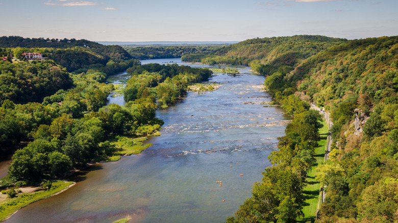 The Potomac River flowing through Harpers Ferry