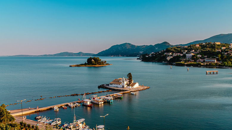 Mouse island and Monastery of Vlacherna