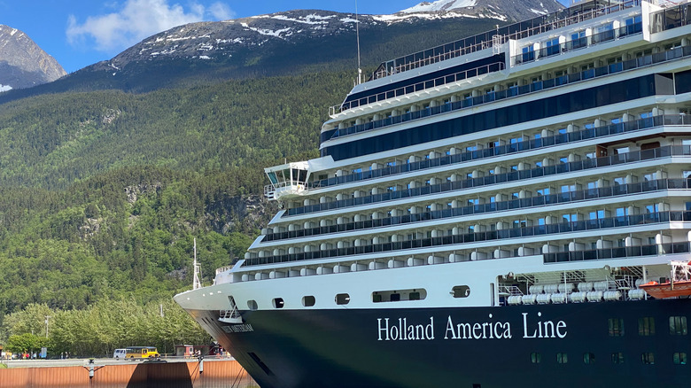 Holland America Line cruiseship docked at port