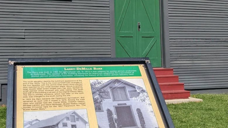 Placard outside of Hollywood Heritage Museum