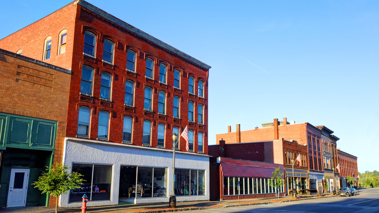 historic buildings in downtown Houlton, Maine
