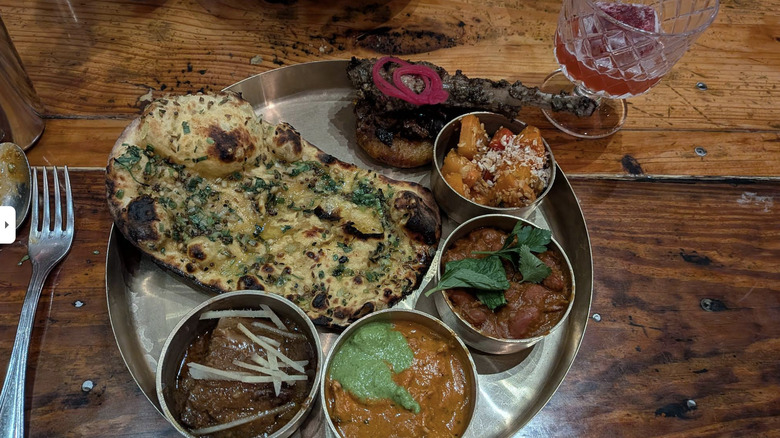 Plated meal at Pondicheri in Houston, Texas