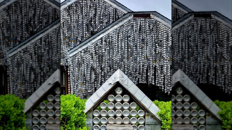 View of the Beer Can House in Houston, Texas