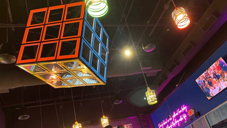 Rubik's Cube with bright lights in Hungry Like the Wolf