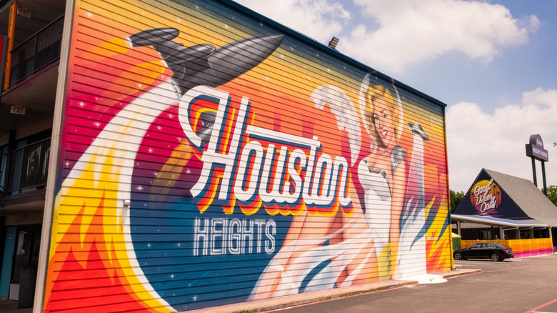 Space mural at Heights House Hotel in Houston